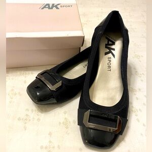Anne Klein Sport black uplift buckle flats shoes
